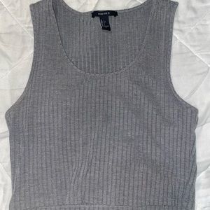 Forever 21 Grey Ribbed Crop Top